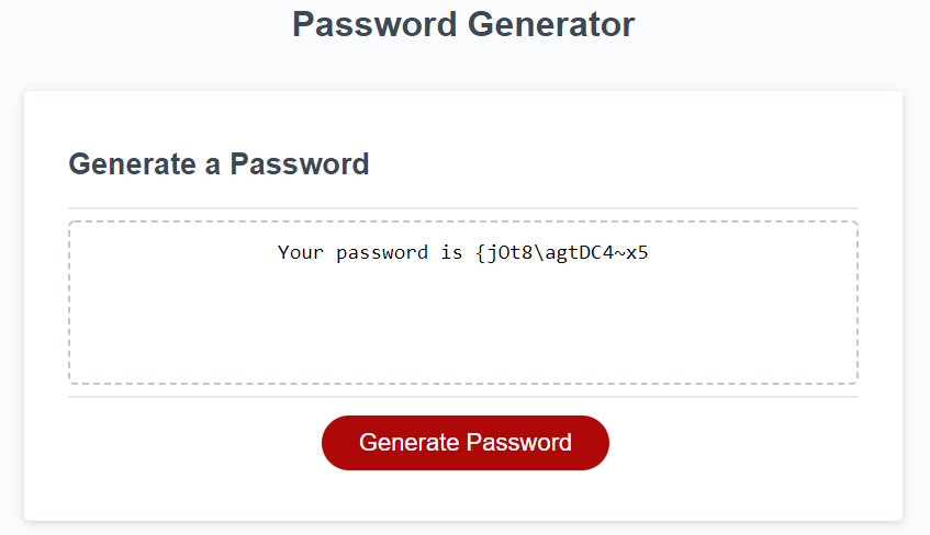 Password Generator Screenshot